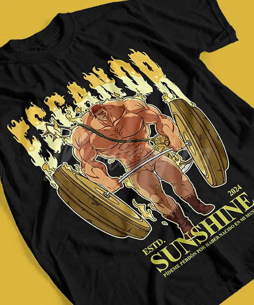 T-shirt For Anime Nanatsu no Taizai Escanor GYM Leon del Sol y El Poder del Orgullo