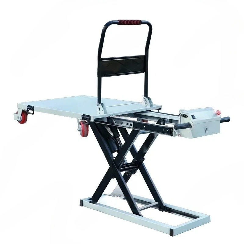 

Portable Electric Hydraulic Lifting Loading and Unloading Cargo Scissor Slide Rail Trolley