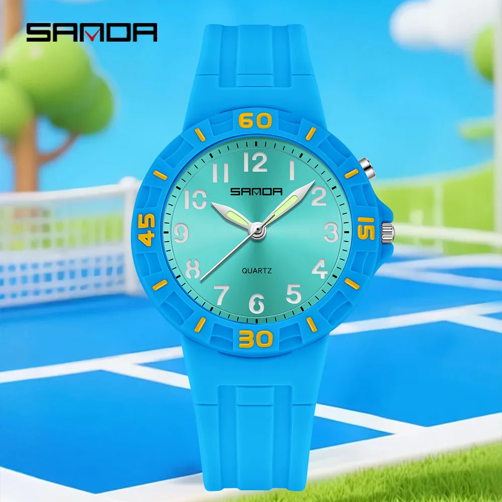 SANDA 2026 new 6388 fashionable student quartz watch 50 meter waterproof night light durable men's and women's sports watch