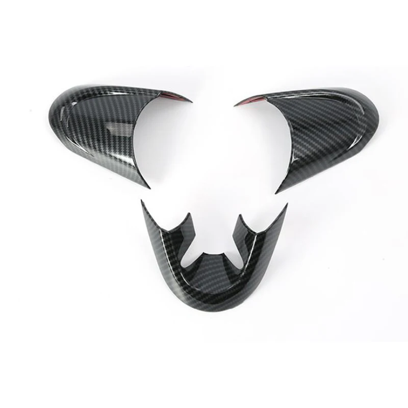 

New-3Pcs For Mini Cooper 2018+ Car Carbon Fiber Style Steering Wheel Button Cover Trim Decoration Sticker Accessories