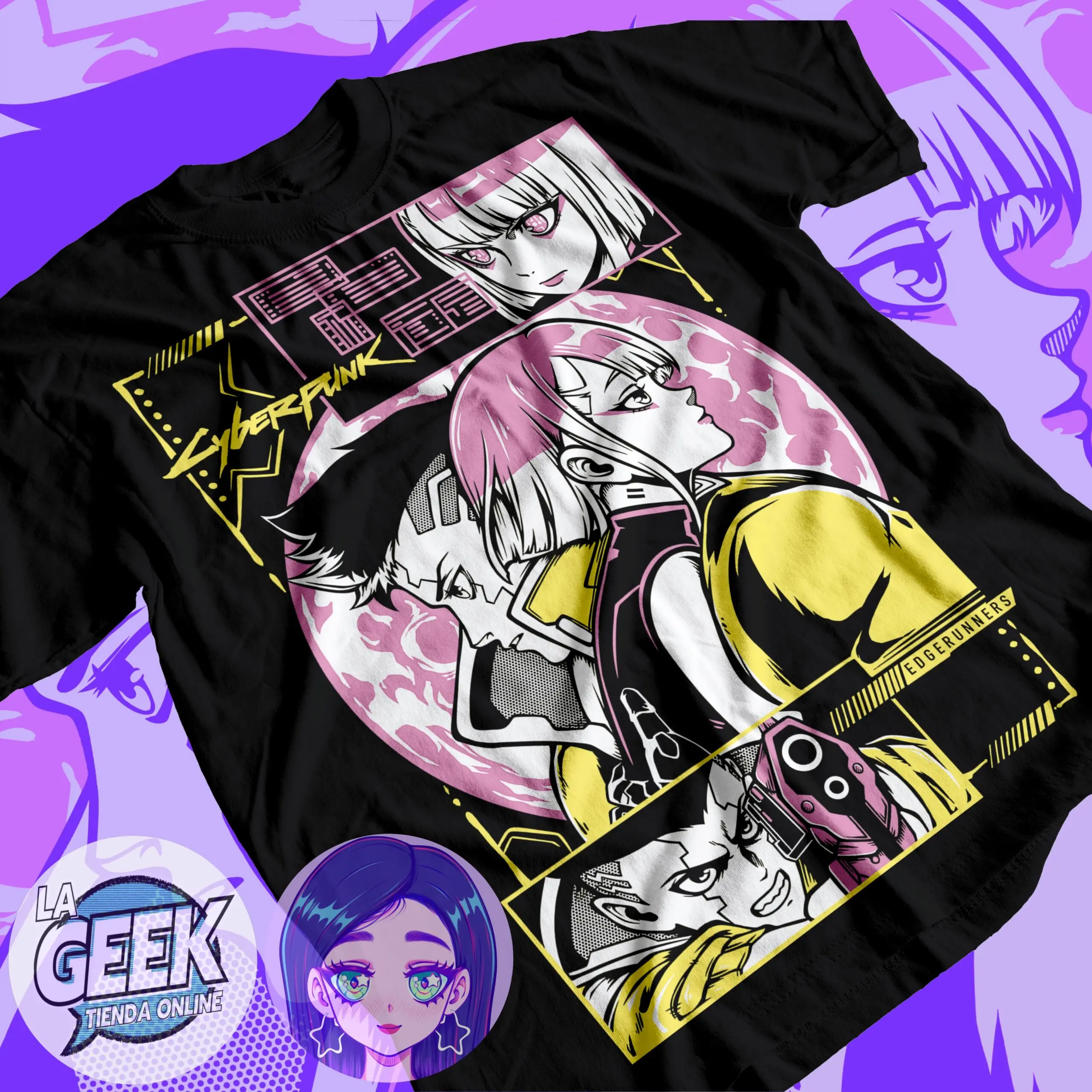 David y Lucy – Cyberpunk Anime cotton shirt