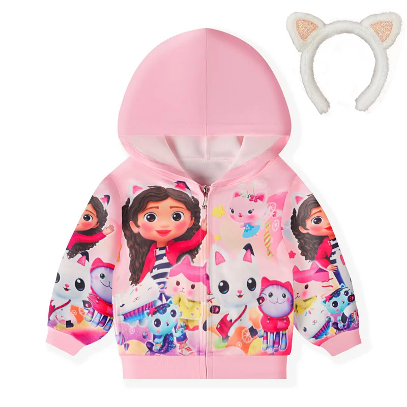 

Gabby's Dollhouse Clothes Girls Cosplay Cat Hoody Jacket Toddler Boys Clothes Baby Girls Gabby Cats Zipper Jackets Children Coat