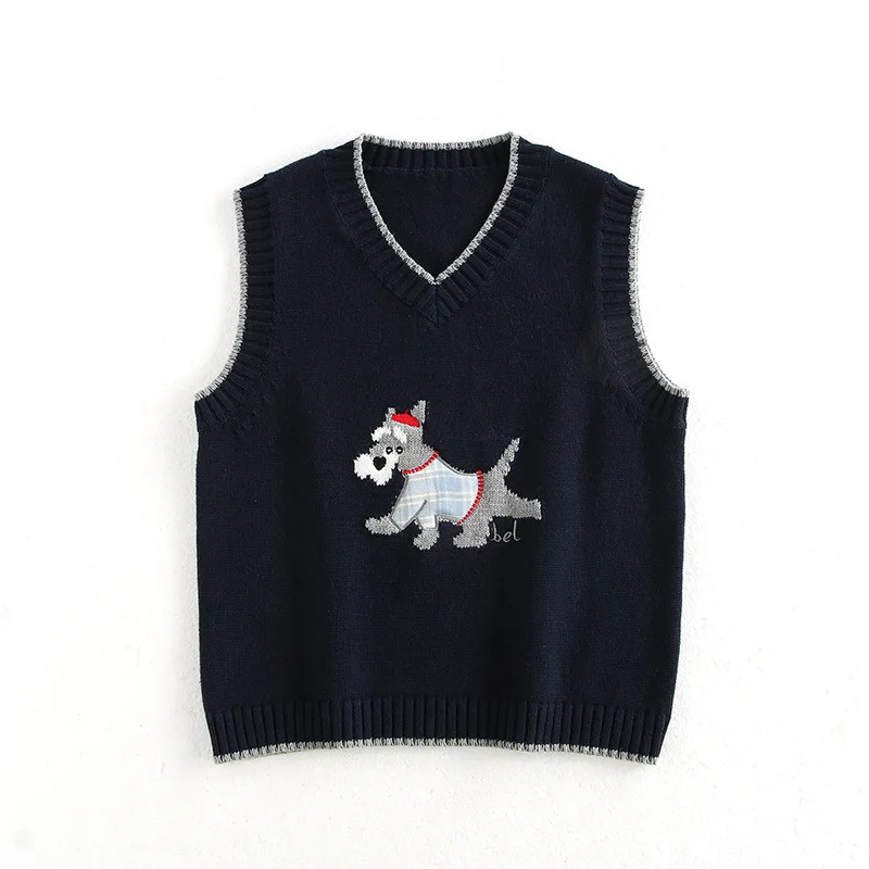 

Toddler Knit Vest Infant Sleeveless Knitted Sweater Baby Boys Pullover Kids Knitwear Tops Girls Cartoon Jumper Newborn Clothing