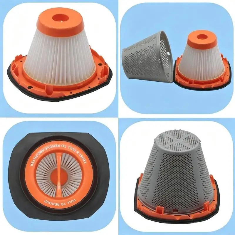 Vacuum Filter Replacement Insert with Perforated Pre-Filter Shell and Simple Replacement Handling for Everyday Home Upkeep