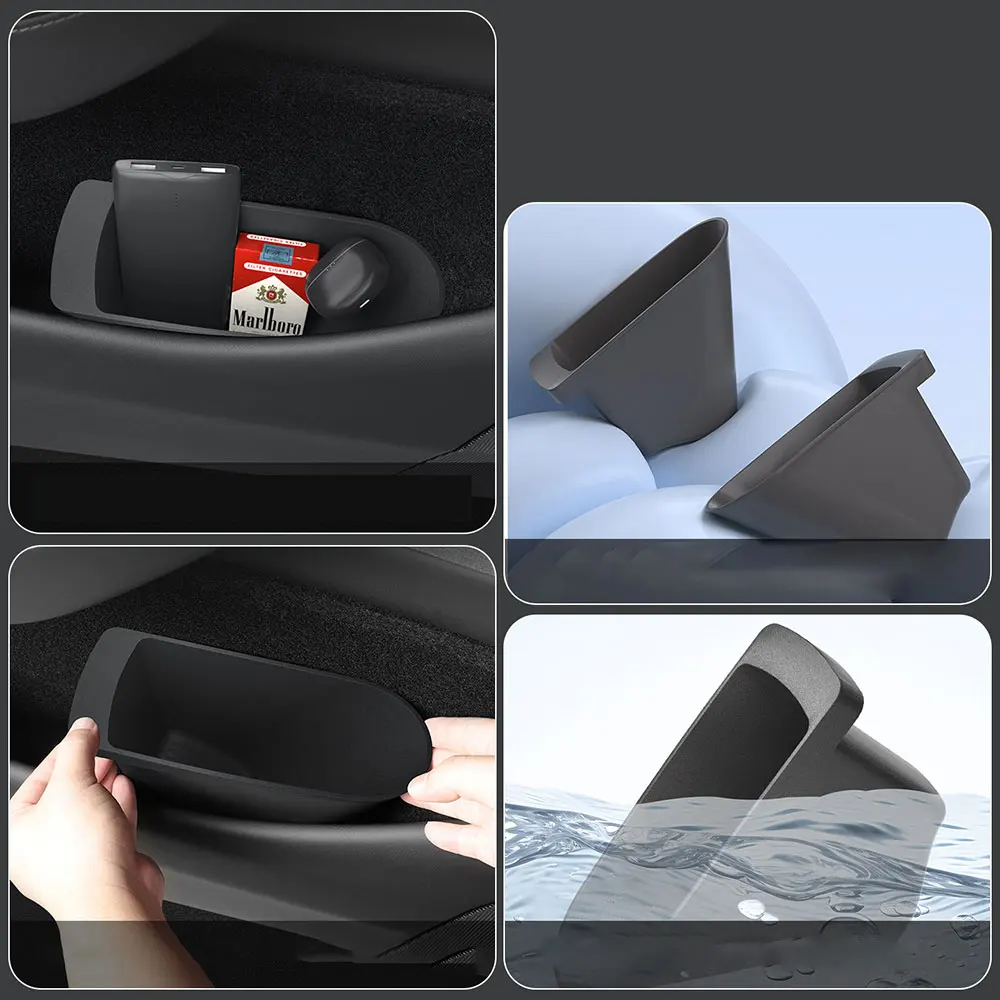 

Door Slot Storage Box TPE Material For Model Y Juniper 2025 2026 Car Door Organizer Trays for Tesla Model 3 Highland 2024-2026