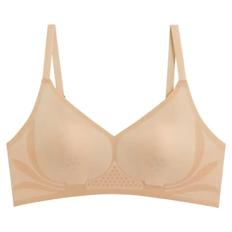 일본의 매우 얇은 흔적 없는 속옷 여성용 유방 와이어 없음 통기성 브래지어