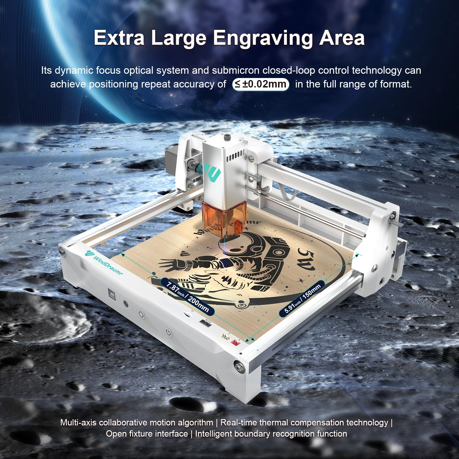 WindDraumr P1 Pro Laser Engraver 5W Portable Laser Engraving Machine For Cutting Wood Painted Metal Acrylic Leather CNC Machine