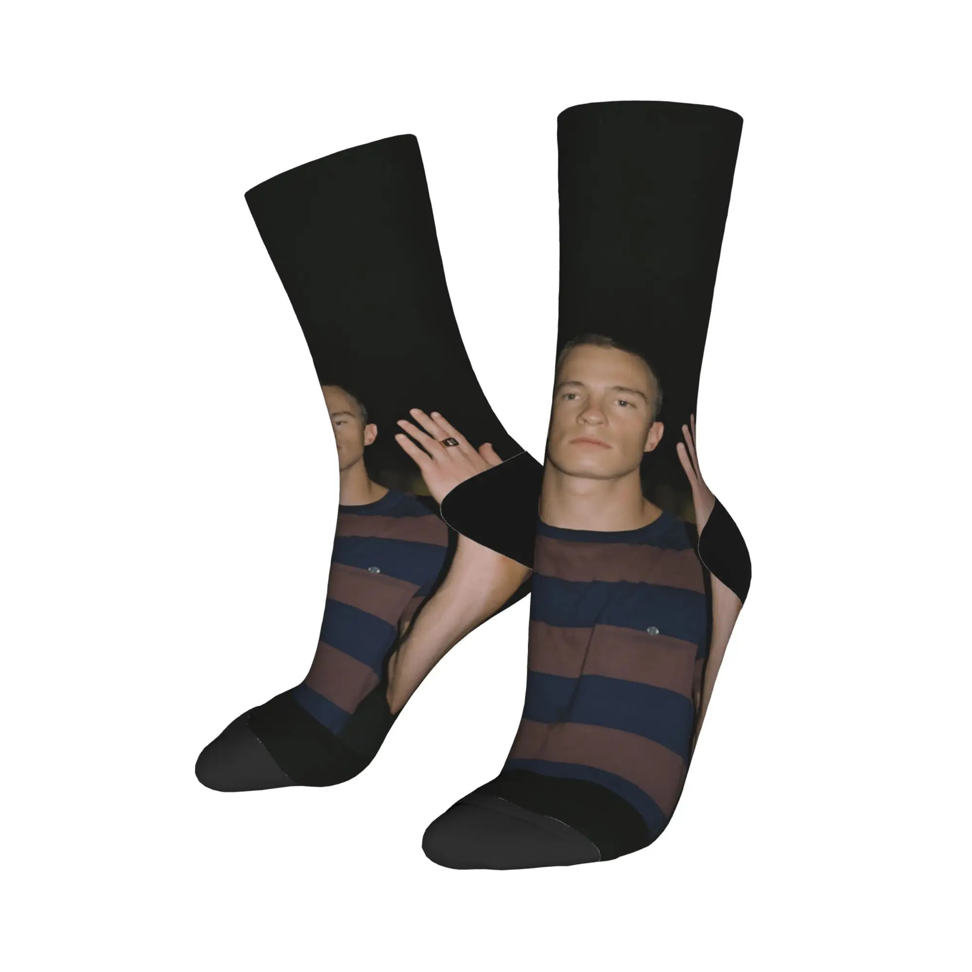 Meias masculinas rafe camerons drew starkeys meias de inverno elegantes quentes meias macias impressas skate meias antiderrapantes