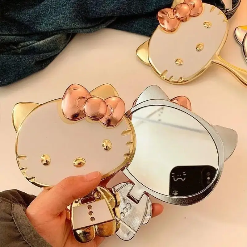 Hello Kitty Handheld Makeup Mirror Foldable Mini Cosmetic Mirror Portable Travel Makeup Mirror Beauty Vanity Accessory view 5
