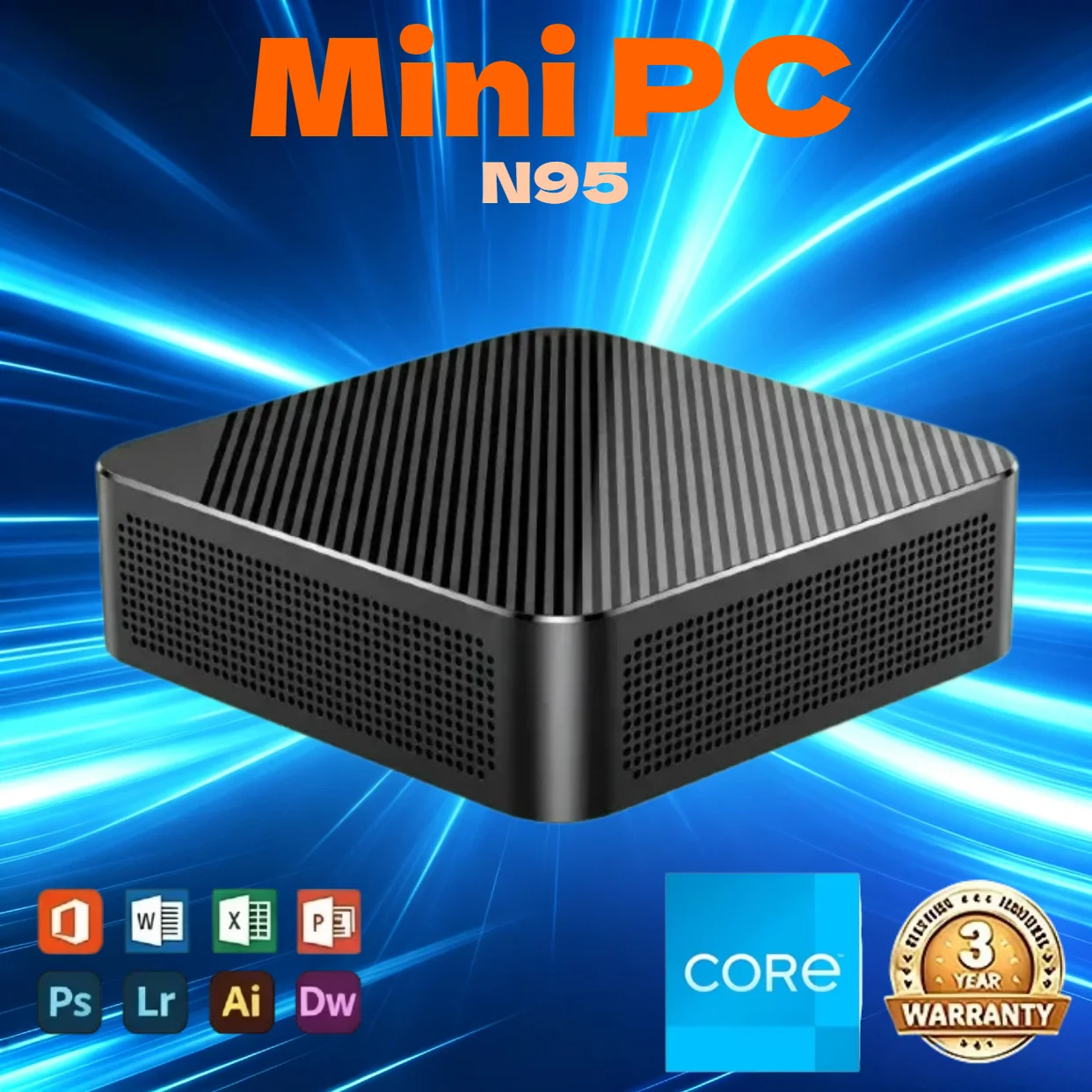 High‑Performance Mini Desktop PC Ultra N95 Multi-Screen Mini PC 16GB DDR4 NVMe SSD WiFi6 Silent Fan Triple 4K Home Work