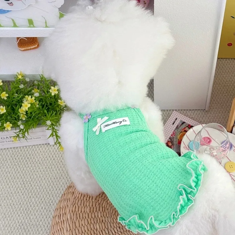

Poodle Solid Color Clothes Japanese Cute Pet Undershirt Summer Breathable Teddy Dress Bichon Frise Casual Camisole