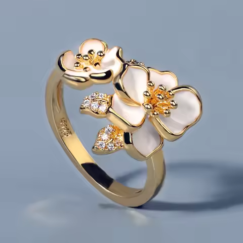 New Exquisite Small Fresh White Flower Ladies Ring Small Daisy Jewelry Ladies 925 Silver Handmade Enamel Ring Wedding Rings