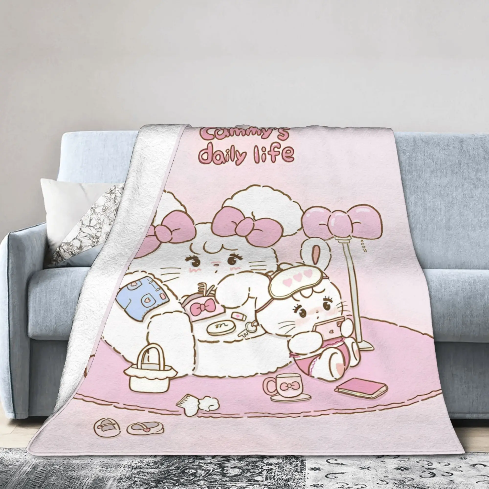 Mikkos Cammy Daily Life Fleece Throw Blankets Blanket for Bedding Travel Lightweight Thin Quilt,