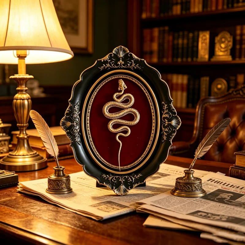 Real Coiled Snake Skeleton Frame 6.30×8.27in,Gothic Taxidermy Wall Decor Cabinet of Curiosities Oddity