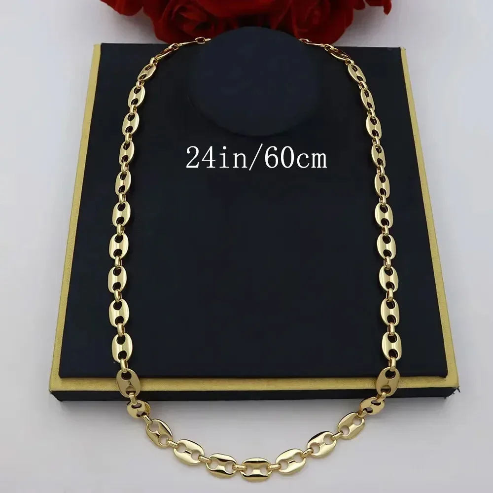 Charming Thick Necklace Gold-plated Jewelry For Men and Women Punk Chain Gothic Aesthetic Suitable For Daily Wear Banquet Gifts