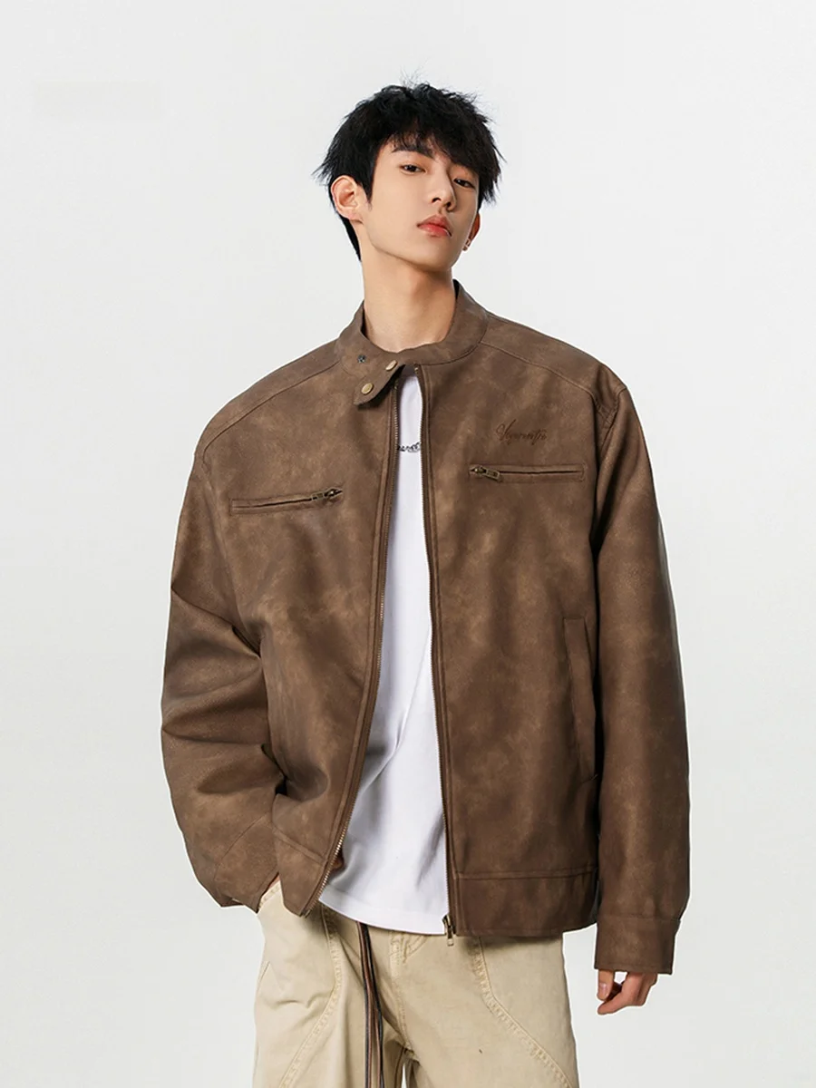 

Мужская куртка-харрингтон American Sle: ветрозащитная, дышащая, весенне-осенняя, модная, приталенная, из искусственной кожи