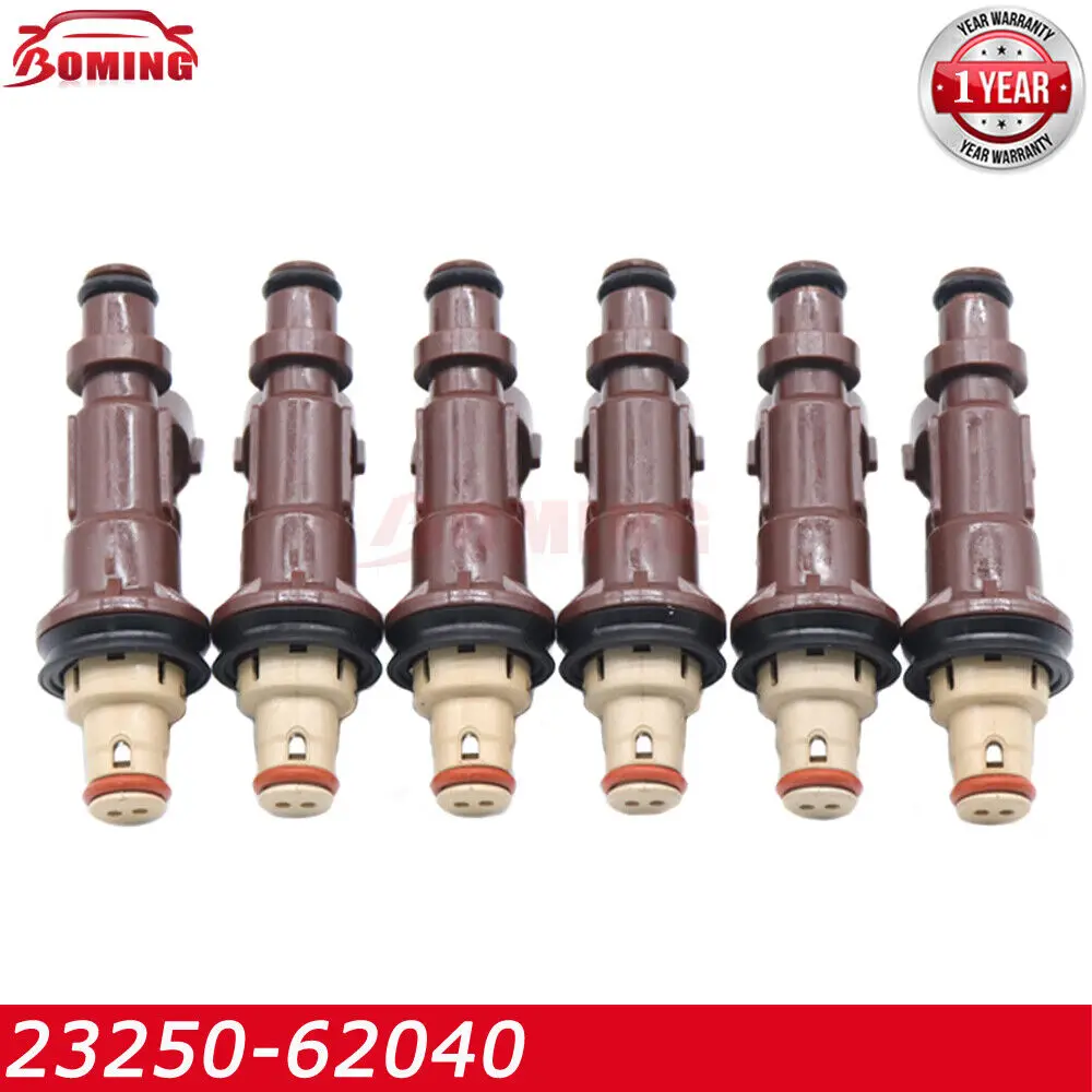 6PCS 23250-62040 New Fuel Injectors For Toyota Tacoma Tundra 4Runner 3.4L HILUX SURF LAND CRUISER PRADO 1999-2004 23250-62040