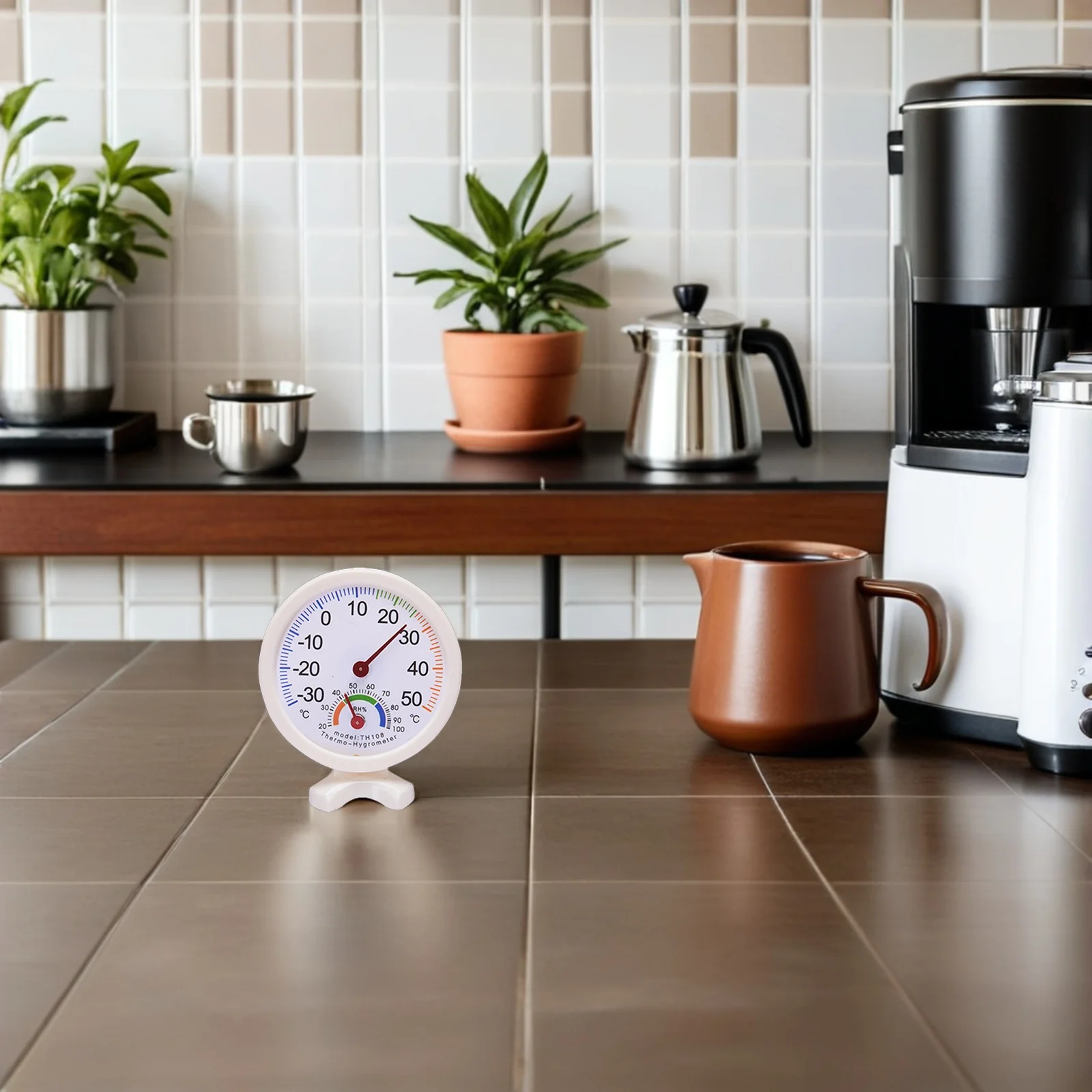 

Durable High Accuracy Pointer Hygrothermograph White Temperature Humidity Meter for Refrigerator Basement Workshop