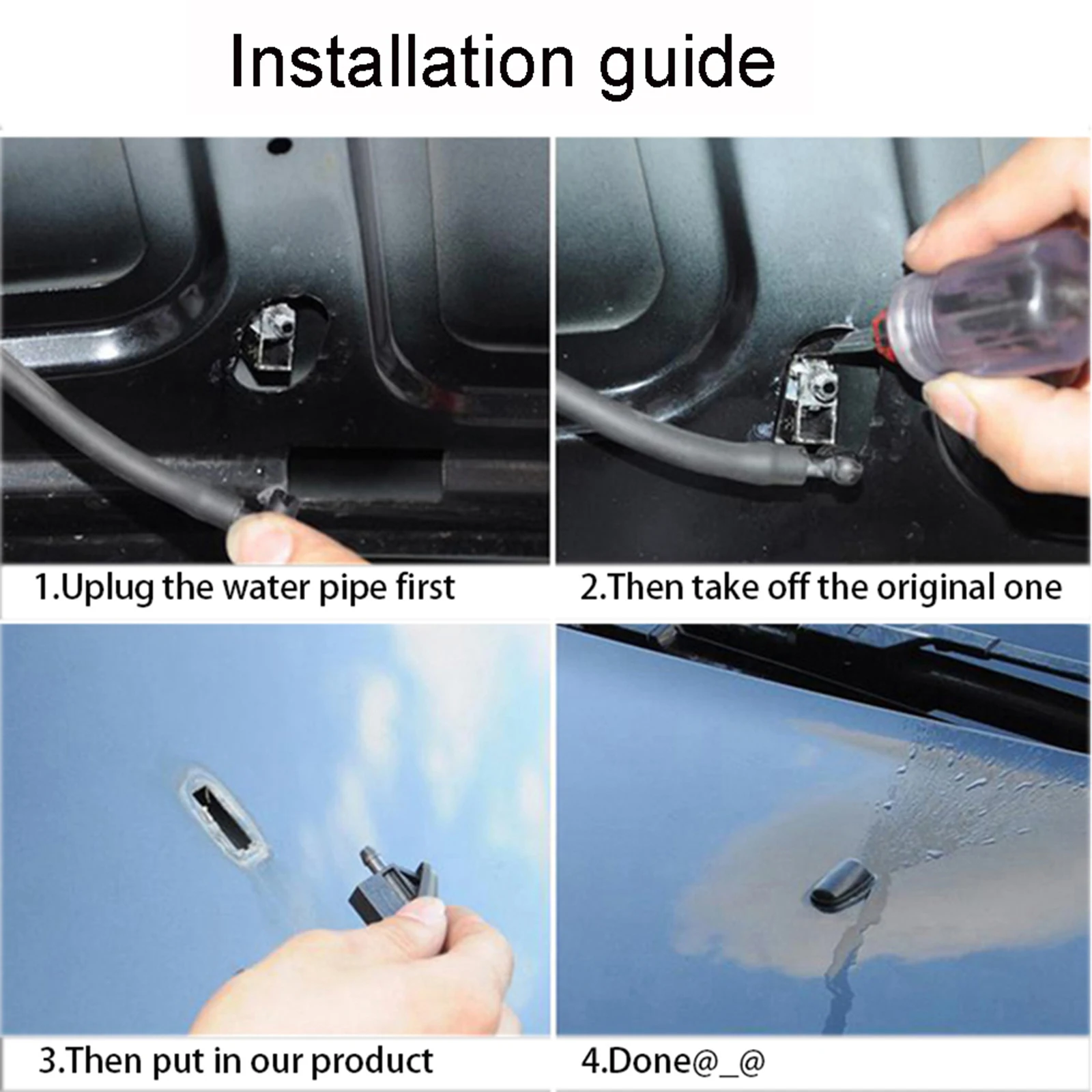2X Front Windshield Windscreen Washer Jet Nozzles Sprayer For Ford Focus Mondeo Galaxy C-max Fiesta KA Fusion OE#BM5117666AB