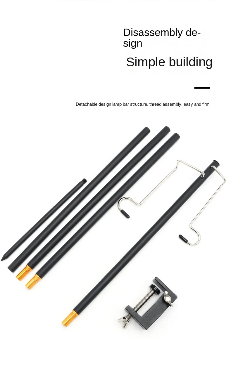 TARKA Abnehmbarer Campinglaterne-Ständer aus Aluminiumlegierung, Lichtaufhänger für Outdoor-Laternen zum Wandern und Angeln – Detail 5