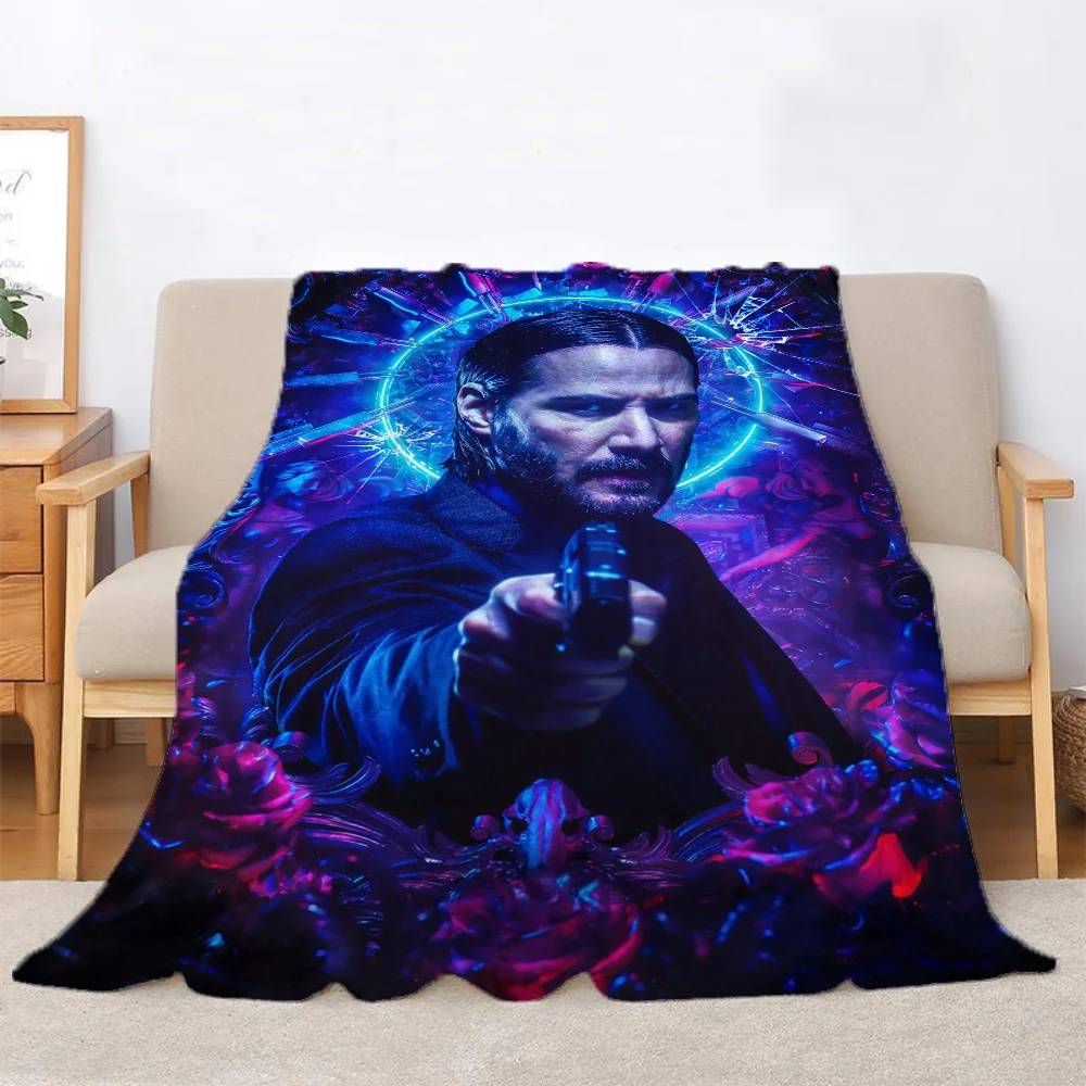 John Wick Fluffy Soft Blankets & Throw Bed Blanket 150cm X 200cm Furry Sofa Knee Nap King Size & Throws Decorative Custom Hairy