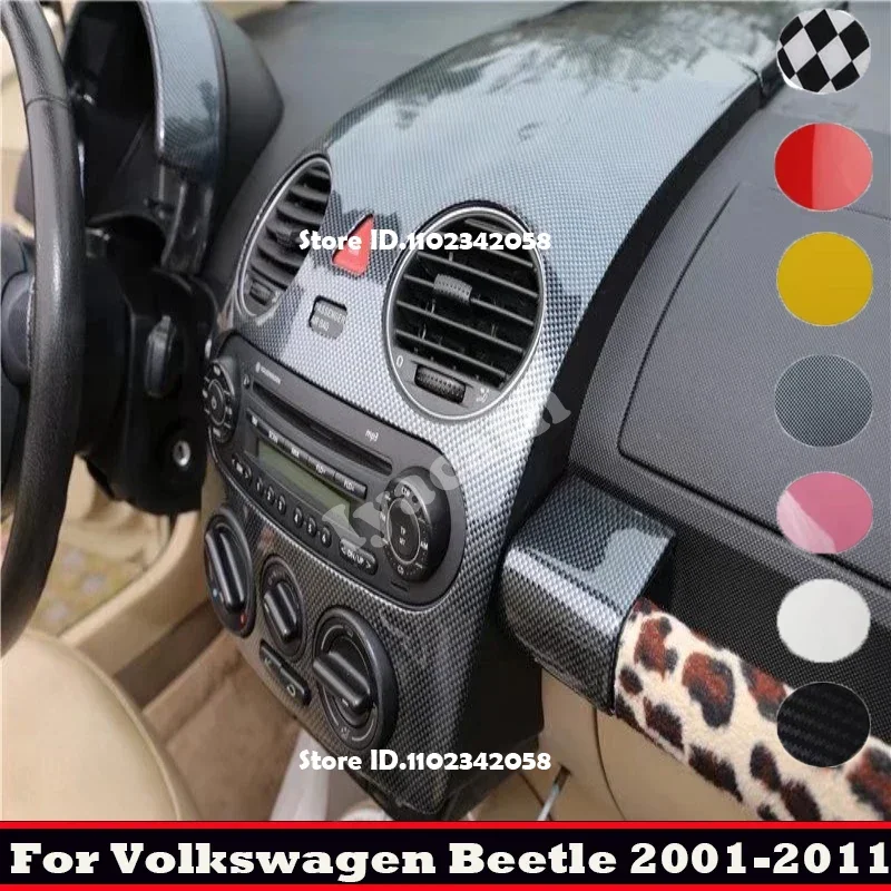 For VW Volkswagen Beetle 2001-2012 ABS Interior Car Center Console Front Dashboard Panel Center Air Condition Outlet Cover Trim