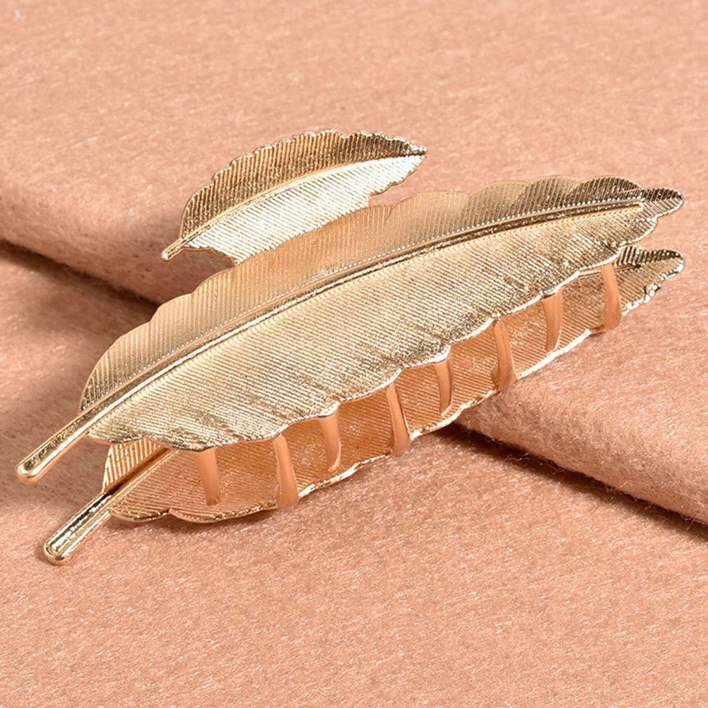 

2Pcs Elegant Metal Hair Clip Leaf Shaped Chic Accessory Bright Delicate Hair Jewelry for Women Occasions