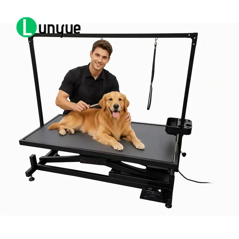 PetFit Modern Electric Lift Beauty Table for Dogs and Cats Steel Frame Non-Slip Rubber Top Grooming Supplies