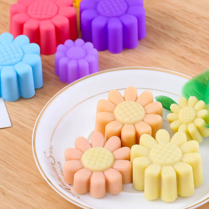 Sunflower Shape Silicone Baking Mold DIY Handmade Soap Cake Fondant Chocolate Jelly Flower Mould Dessert Mousse Bakeware