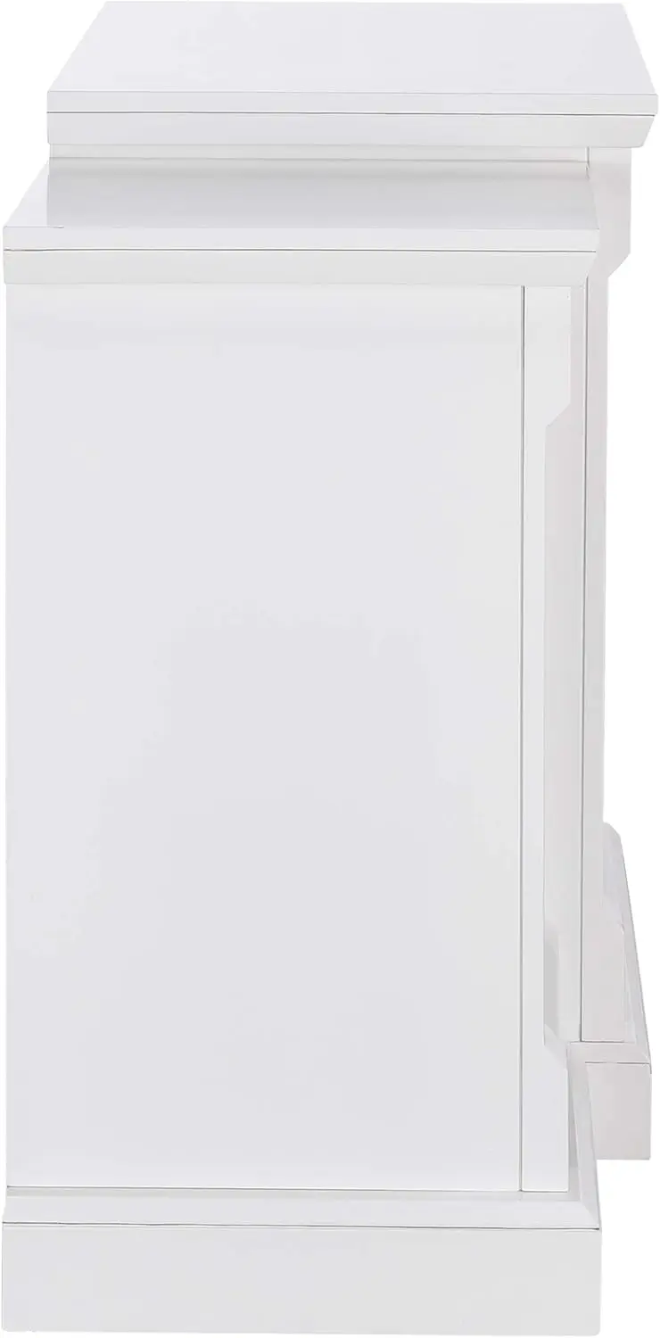 Faux Stone Electric Fireplace with Bookcases, New White  tv table