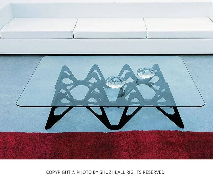 X0 Скандинавский итальянский минималистичный квадратный журнальный столик из закаленного стекла для гостиной, черный дуб