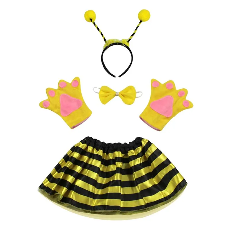 Crianças dos desenhos animados meninas animal traje coelho mouse macaco urso lobo sapo raposa porco luvas bandana tutu vestido festa de halloween cosplay