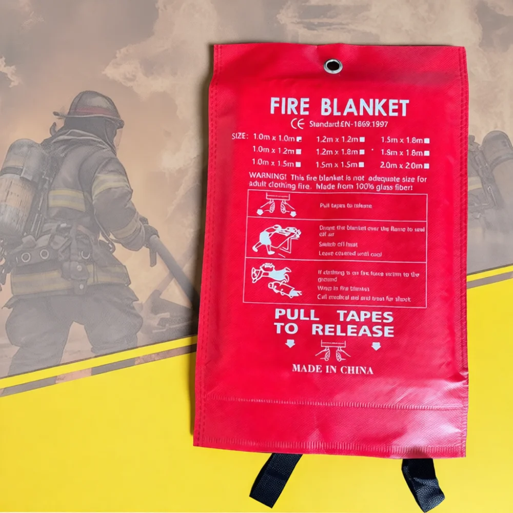 Emergency Fire Blanket Fiberglass Safety Survival Cloth Fire Suppression Equipment For Home Kitchen Car Office Fiberglass Safety view 5