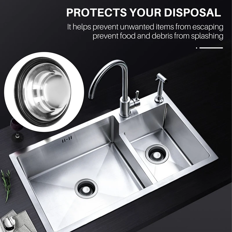 ABKO-3 3/8 Inch Kitchen Sink Stopper Stainless Steel Garbage Disposal Plug Kitchen Sink Plug Fits Standard Kitchen Drain Size