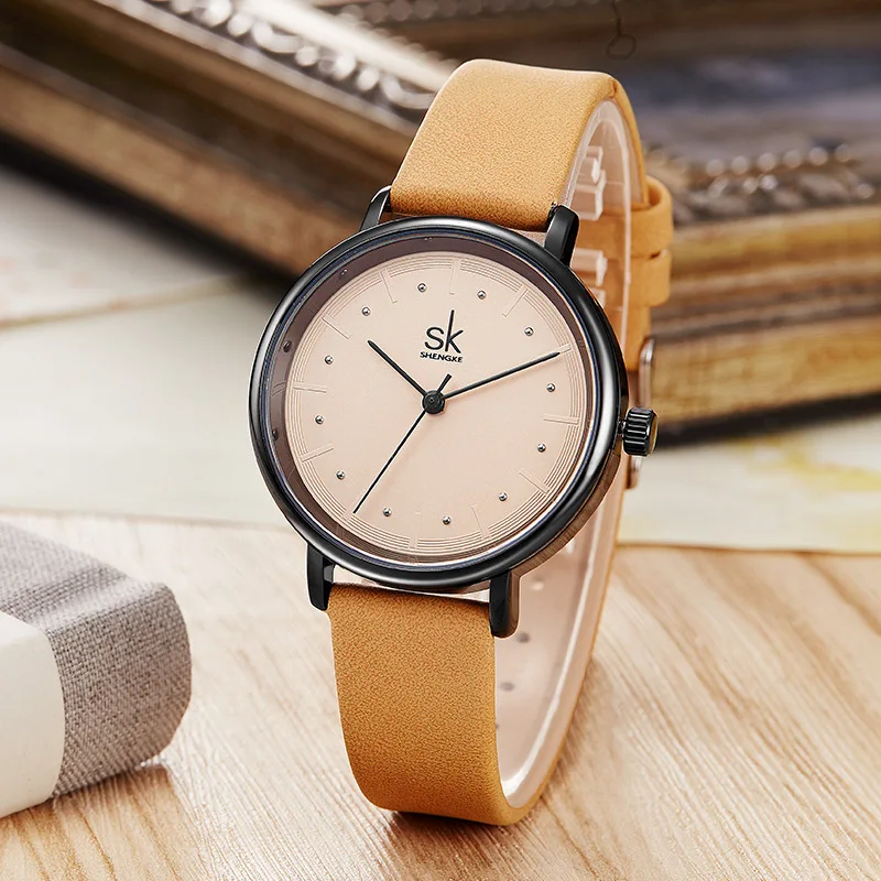 New Women'S Student Watch, Simple And Breathable Leather Strap, Casual Quartz Watch, High-Quality Women'S Wristwatch.