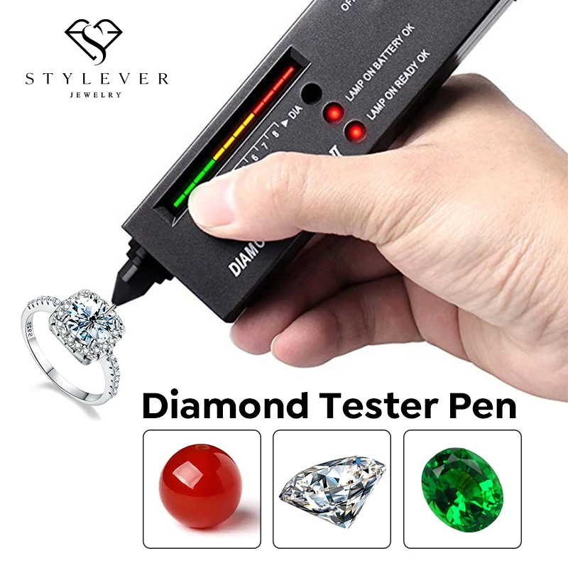 Professional High Accuracy Diamond Tester 2 Indicator Test Pen Moissanite Stone 4 Claws Gems Prong Holder Selector Jewelry Tool