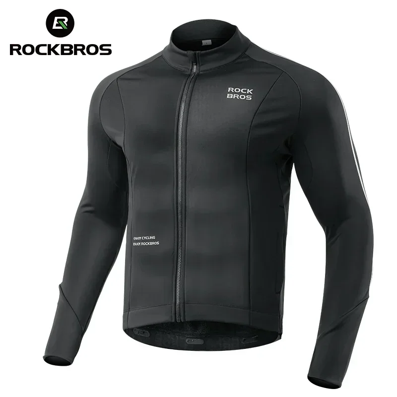 ROCKBROS Fleece Cycling Jersey Winter Long Sleeve MTB Viking Clothing Autumn Mountain Road Bicycle Top Jacket Windproof Clothes