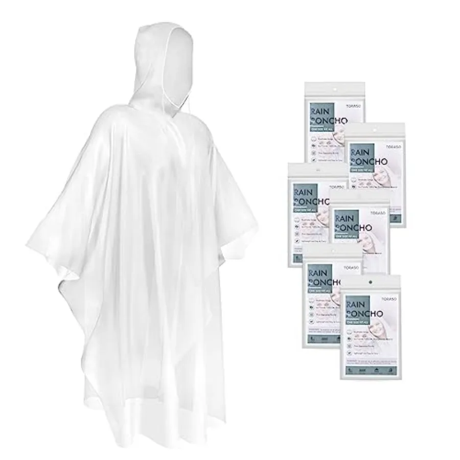 Rain Poncho with Hood for Adults, Disposable Rain Poncho Adult Emergency Raincoats Disposable