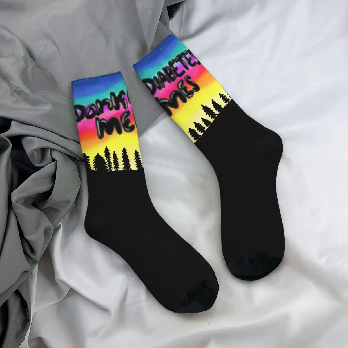 Dank-calcetines largos para hombre y mujer, medias absorbentes de sudor, Harajuku, accesorios para la Diabetes Memes, para todas las estaciones, regalo de cumpleaños