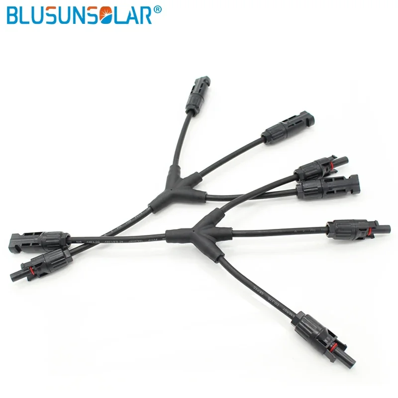 BLUSUNSOLAR 200 Pairs 3 To 1 Branch Solar Connector 3-Y Branch Solar PV Connectors Used in Solar Power System