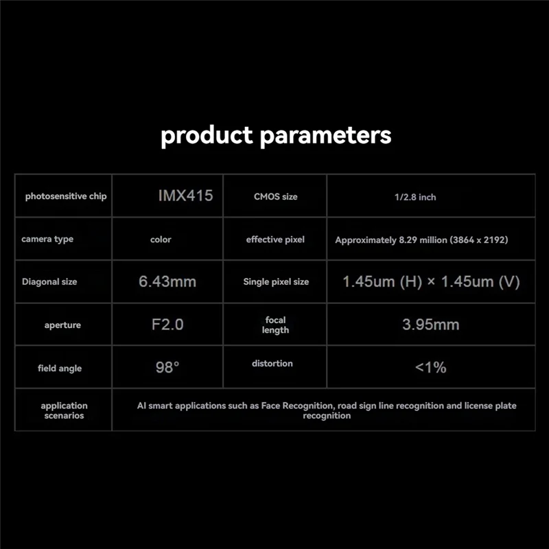

GROCE-для модуля камеры Luckfox IMX415 8 МП 98 ° Полноцветный 3864X2192 поддерживает широкоугольный модуль камеры обзора