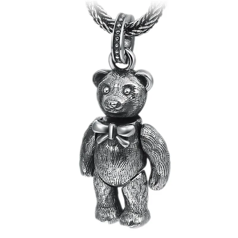 

Bestlybuy 2023 Trend Real S925 Silver Bear Retro Craftsmanship Fashion All-Match Men And Women Pendant