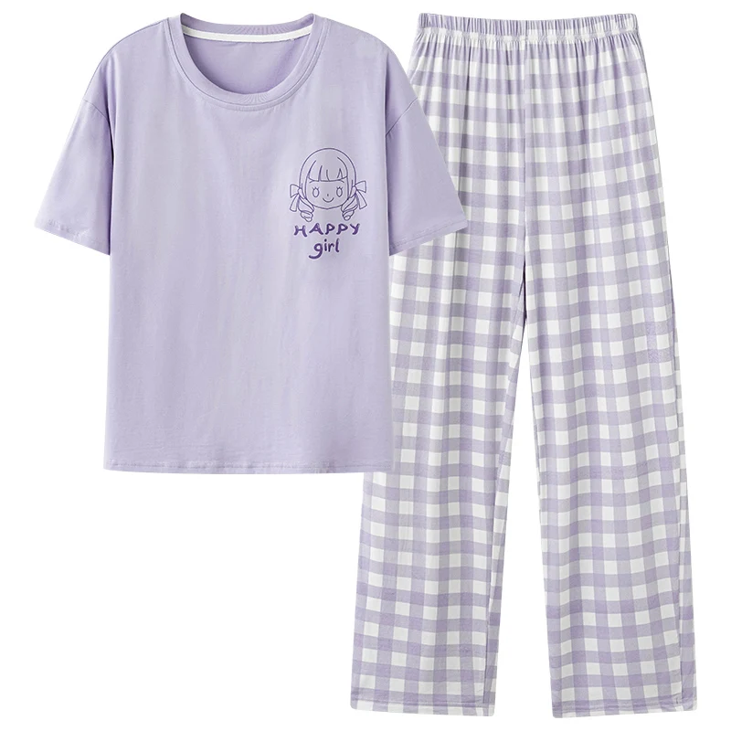 Conjunto de pijamas de manga curta feminino, pijamas com almofada no peito, lazer, modal, senhoras, verão