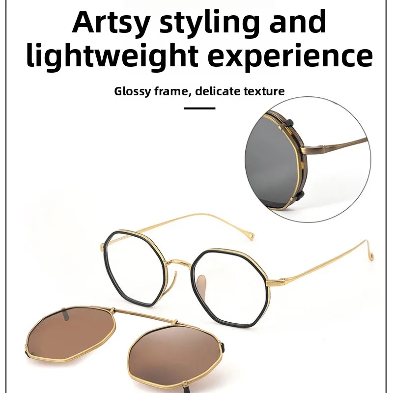 CLLOIO Fashion 2-in-1 Handmade Sunglasses Detachable UV resistant Polarizing Glasses Prescription Customized Progressive Glasses