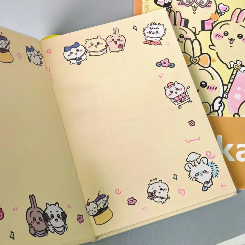 New Kawaii Chiikawa Notebook Japanese Cartoon Cute Horizontal Line Thickened Hard Cover Diary Student Stationery Birthday Gift