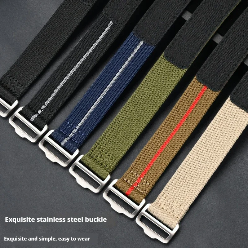 Hook and Loop Fastener Watch Band 20mm 22mm Nylon Stripe Men Women Sport Waterproof Strap Bracelet for Tudor for Omega Seiko