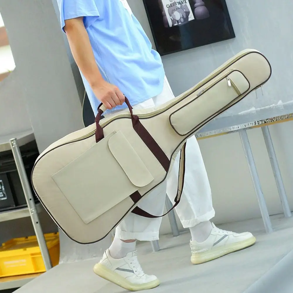 

Double Shoulder Strap 41 Inch Guitar Bag 10 MM Thick Sponge Waterproof Portable Guitar Backpack with Side Handle Zipper Closure