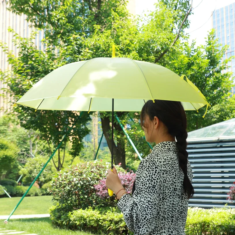 Transparent Vinyl Umbrella Translucent Pastel Disposable Convenience Store Academy One-Touch Automatic Umbrella