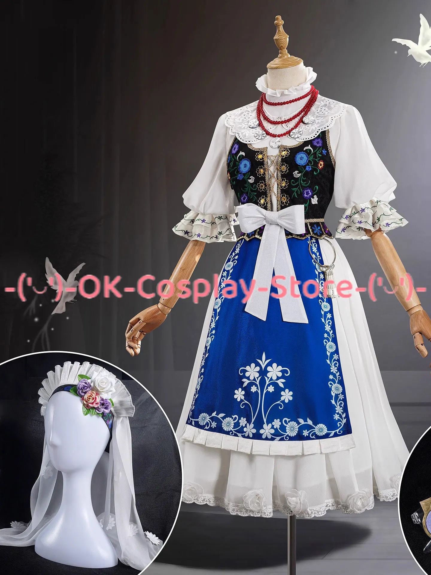 Game Identity V Perfumer Judit Cosplay Costume Women Gothic Dress With Veil and Glasses Anime Clothing Party Suit Custom Made