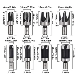 2pcs Wood Plug Cutter Cutting Tool Drill Bit Set Straight And Tapered Taper 5/8